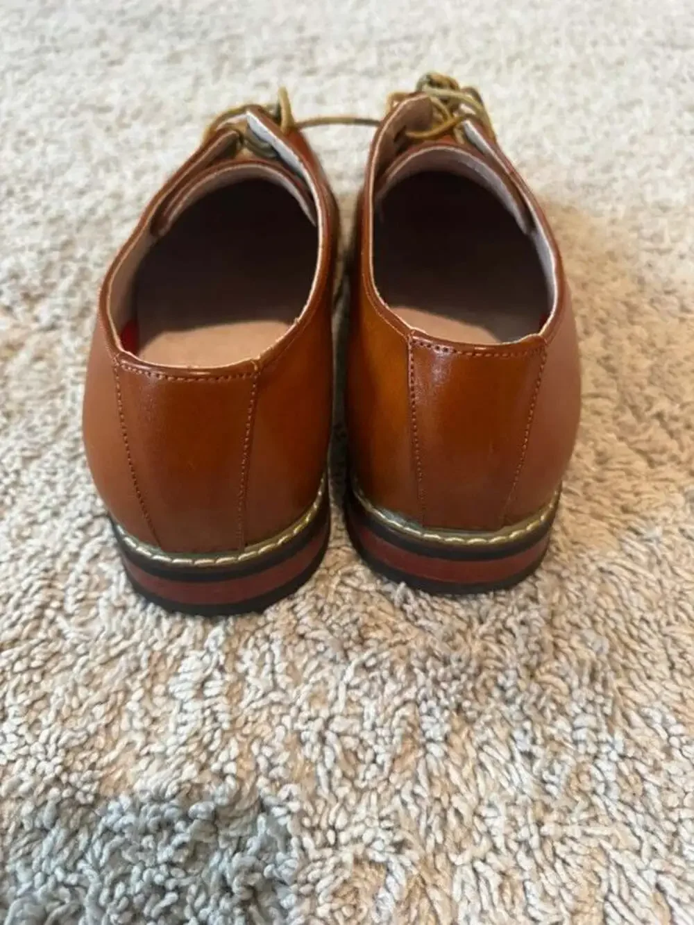 Bruno Marc Men's Brown Faux Leather Oxford Cap Toe Lace Up Dress Shoes 10.5